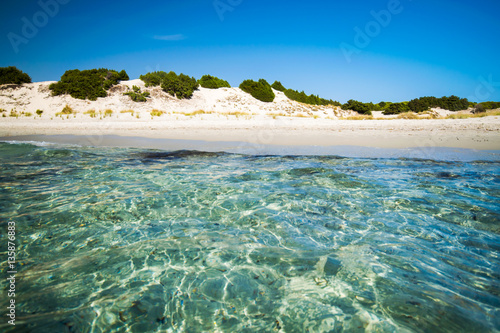 Transparent sea and crystal clear water of Sardinia.