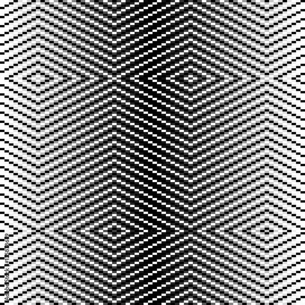 Continuous geometric black and white pattern Continuous geometric black and white pattern