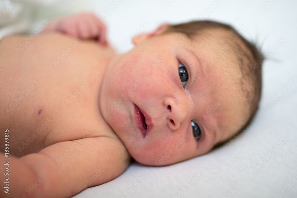 Infant Child With White Background Infant Child With White Background