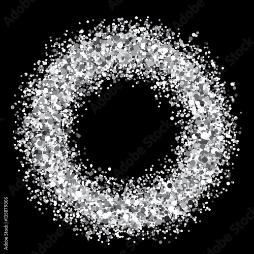 Dotted ring for design project on black - vector illustration 