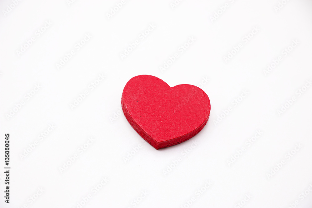red heart shape of white background