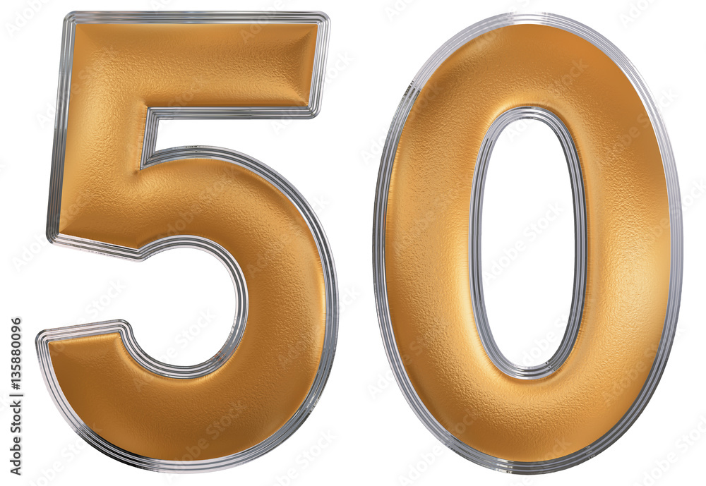 Numeral 50, fifty, isolated on white background, 3d render Numeral 50, fifty, isolated on white background, 3d render
