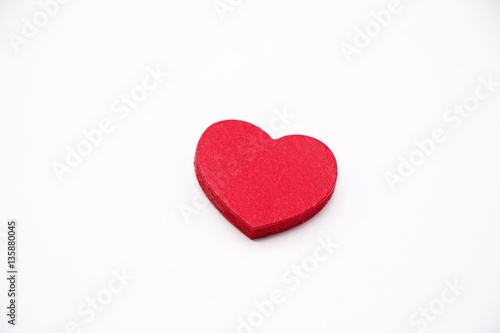red heart shape of white background