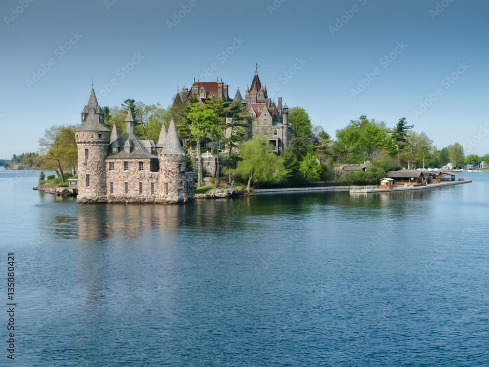 Boldt Castle and Power House on the St. Lawrence River, NY