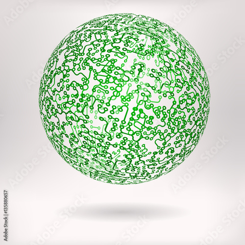 Electronic Printed circuit board  globe -  vector illustration 