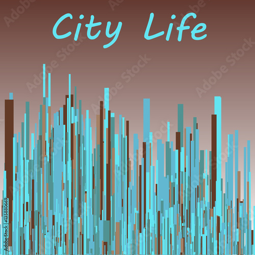 Stylized  urban background - vector illustration 