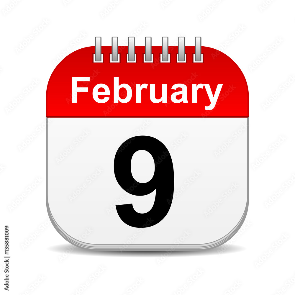 February 9 on calendar icon February 9 on calendar icon