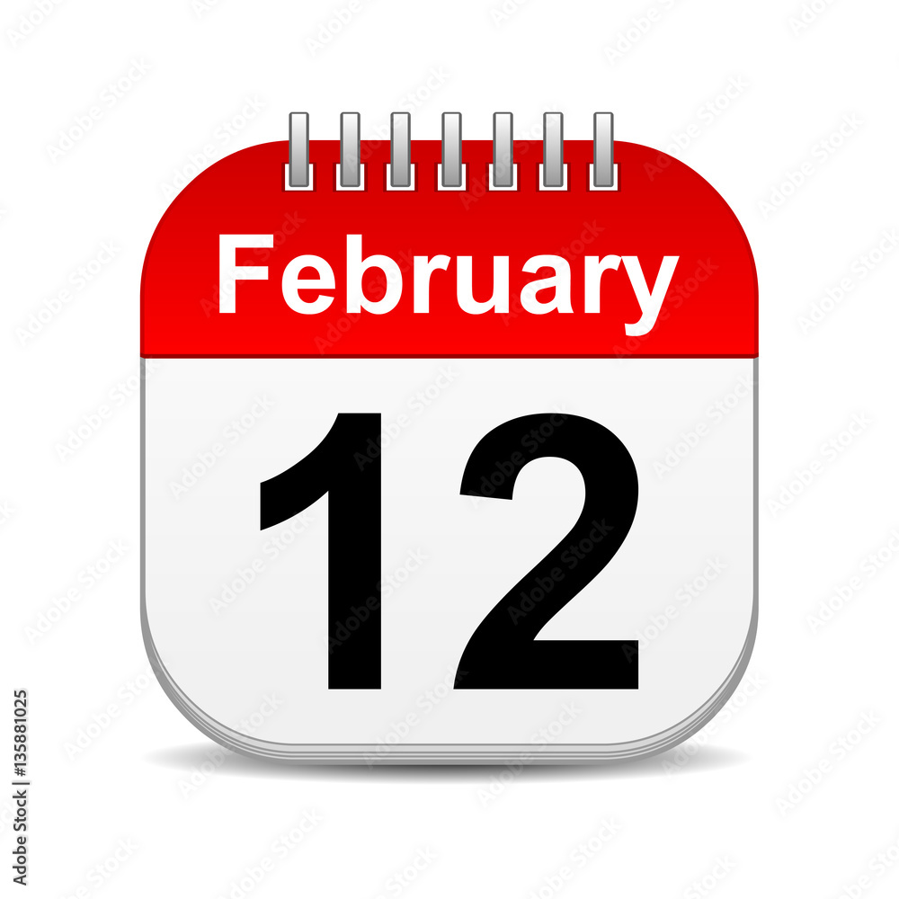 February 12 on calendar icon February 12 on calendar icon