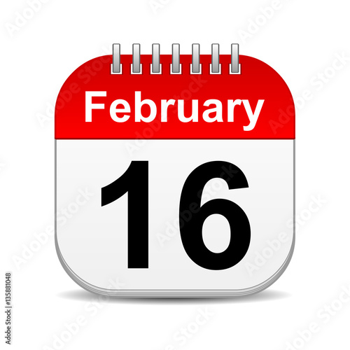 February 16 on calendar icon