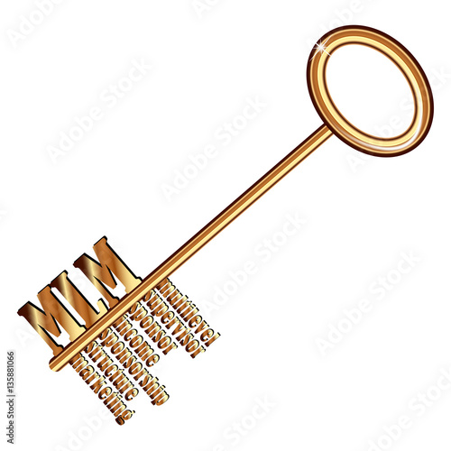 Gold Key MLM - vector illustration 
