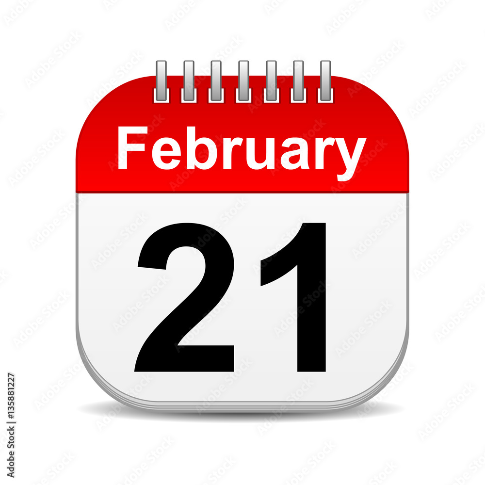 February 21 on calendar icon February 21 on calendar icon