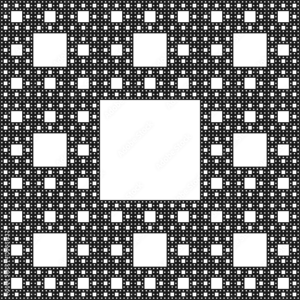Obraz premium Sierpinski carpet fractal - vector illustration 