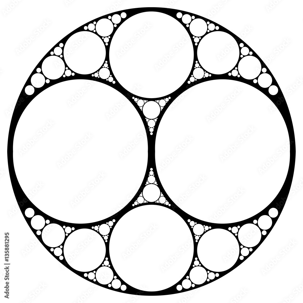 Obraz premium Apollonian Gasket Fractal - vector illustration 