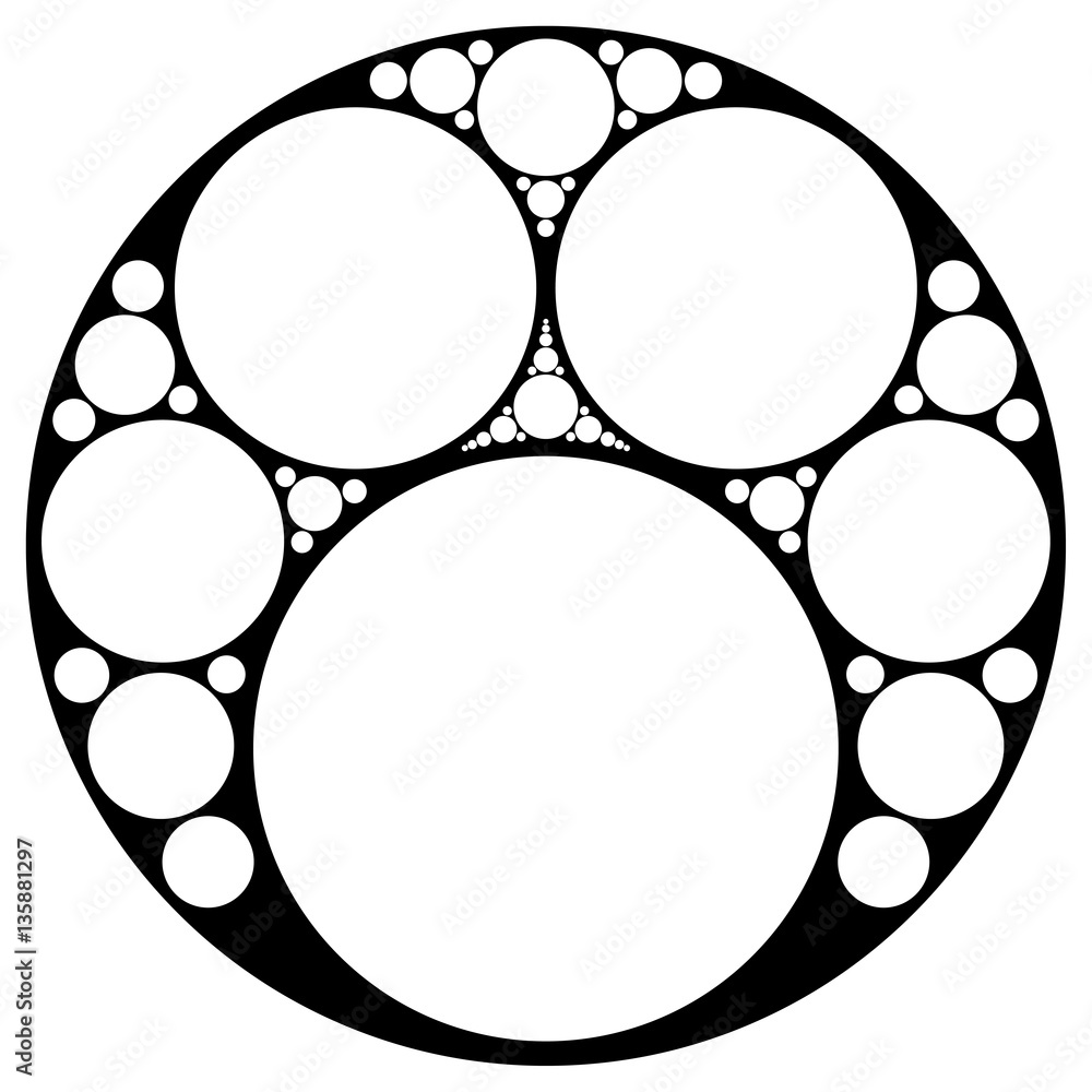 Obraz premium Apollonian Gasket Fraktal - ilustracji wektorowych