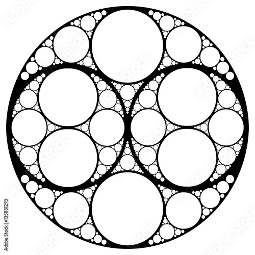 Apollonian Gasket Fractal    - vector illustration 