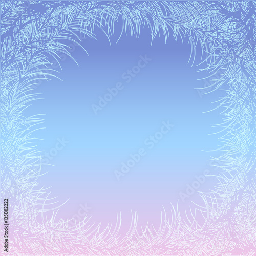 Winter frost frame - vector illustration 