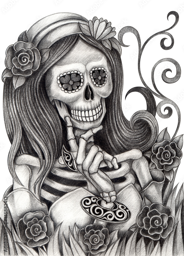 death skull drawing