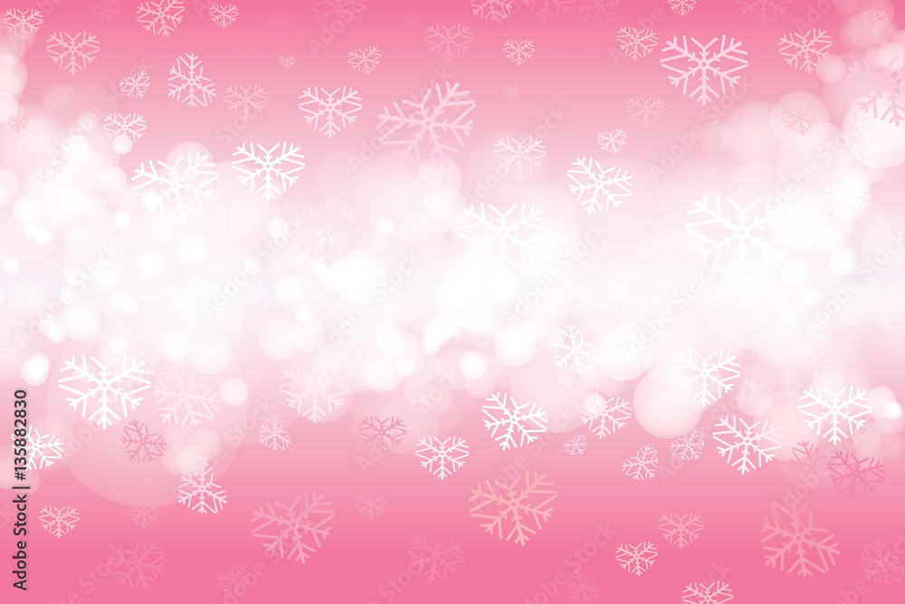 Vector of valentine snowflakes on pink background.