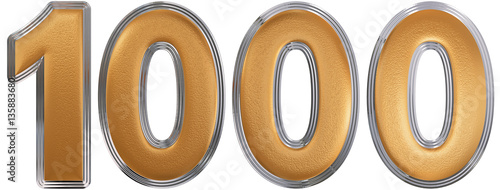 Numeral 1000, one thousand, isolated on white background, 3d ren
