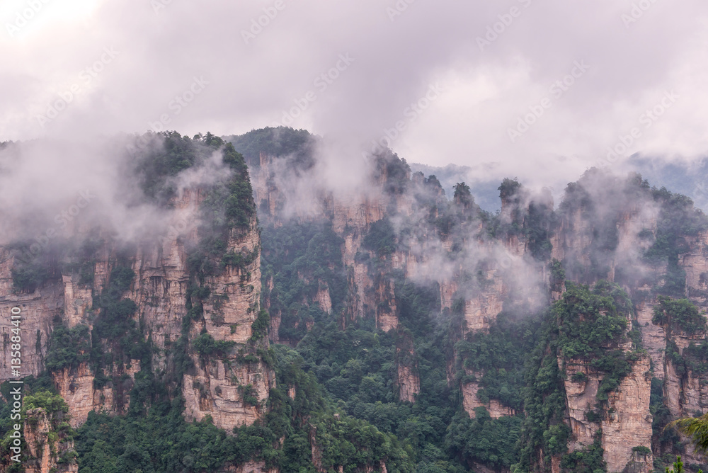 Zhangjiajie National forest park at Wulingyuan Hunan China Zhangjiajie National forest park at Wulingyuan Hunan China