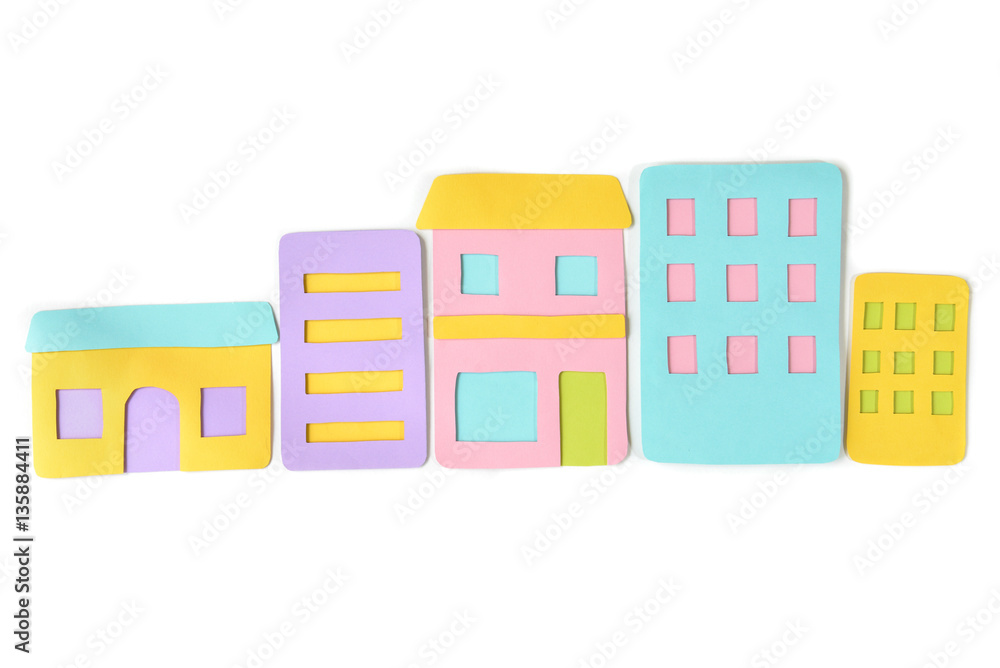 Building paper cut on white background - isolated
Building paper cut on white background - isolated