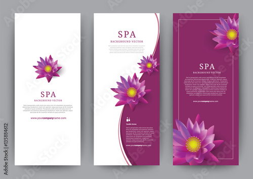Lotus Flower Flora Banner Vector for hotel salon beauty resort.