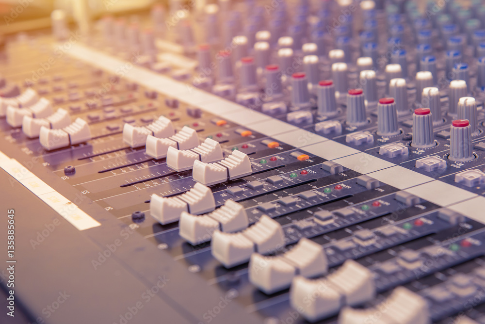 Fototapeta premium equipment for sound mixer control, electornic device