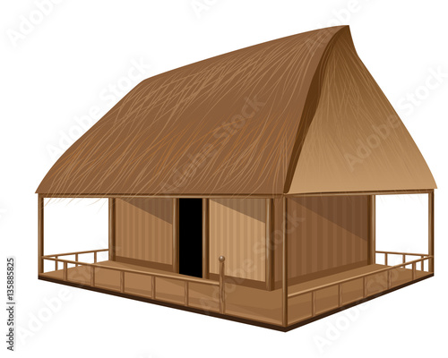 straw roof hut vector design