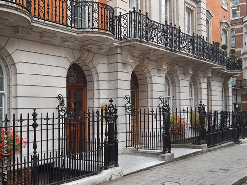 elegant row of Londong townhouses photo