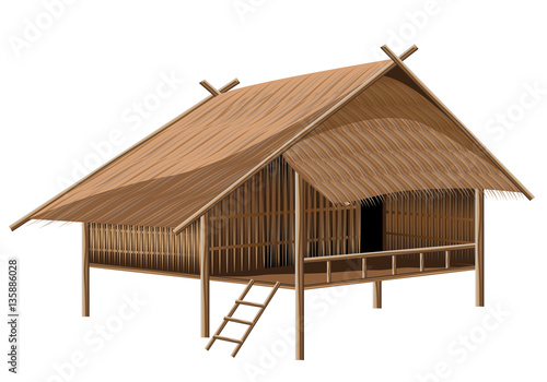 straw roof hut vector design