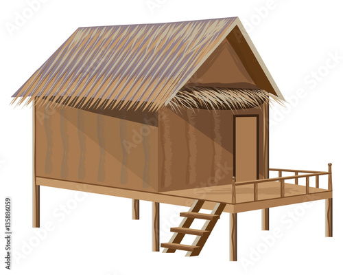 straw roof hut vector design