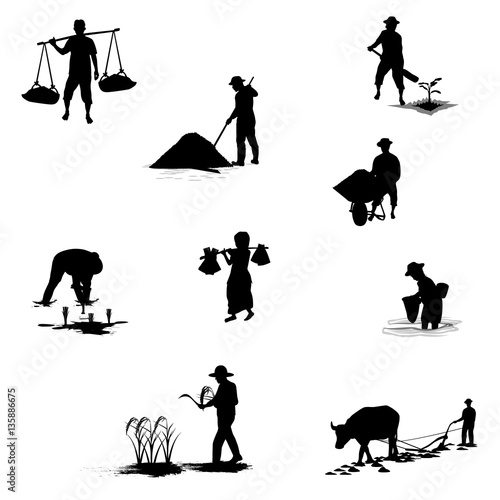 lifestyle of farmer shape vector design