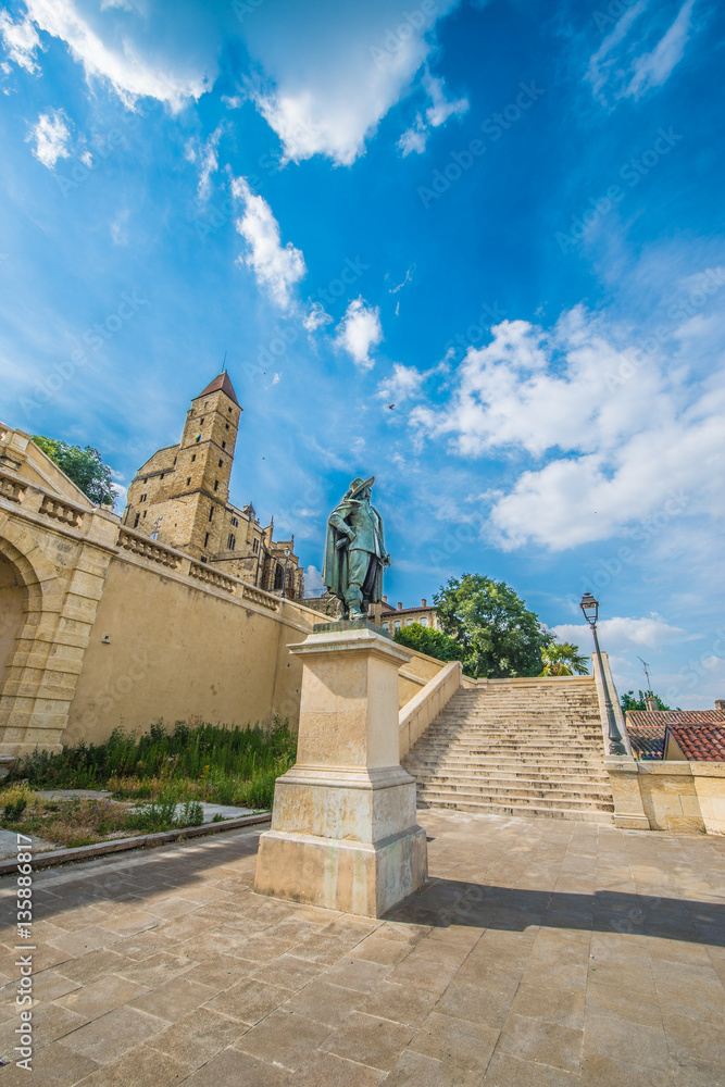 Fototapeta premium Dartagnan Statue in Gers, Southern France.