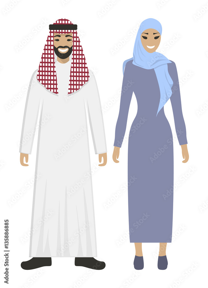 Isolated arabic couple.