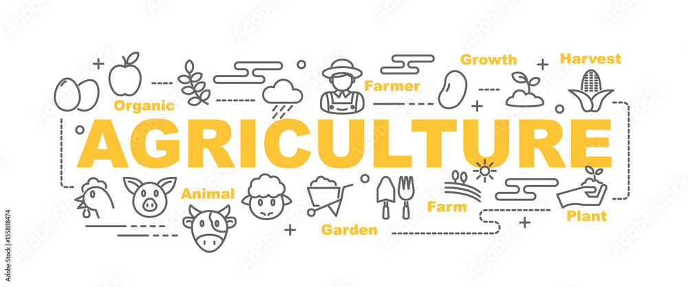 agriculture vector banner - obrazy, fototapety, plakaty 