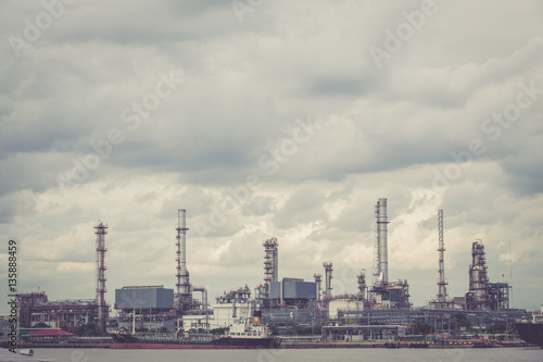 Industrial building with cloudscape