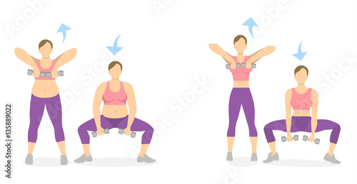 Squats exercise for legs.