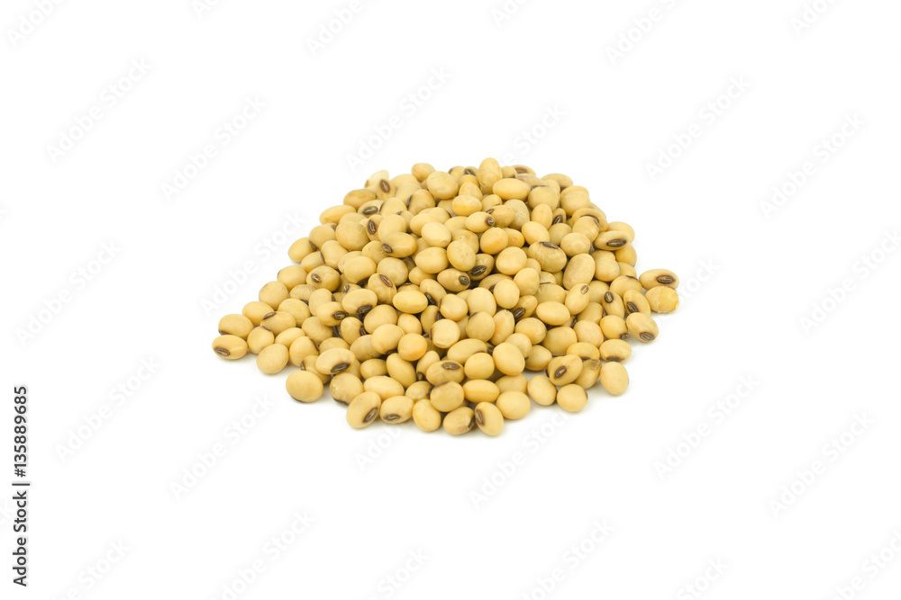 soy beans isolated on white background.