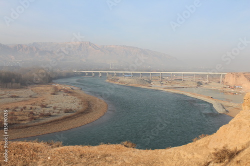 Machu River China Qinghai Province Xunhua County Yellow River Salar Bridge Amdo 中国 青海 循化 黄河 桥 风景