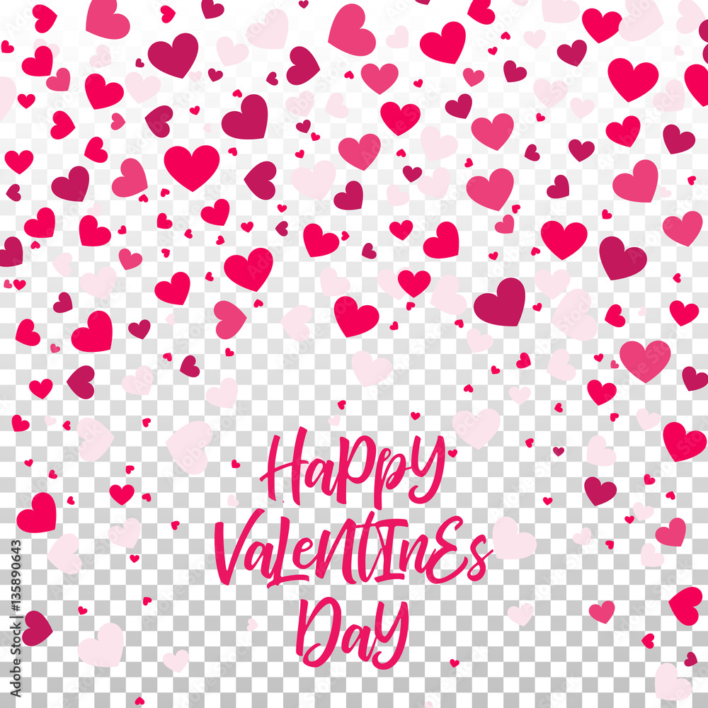 Vector Illustration of a Colorful Background with Heart Confetti Stock