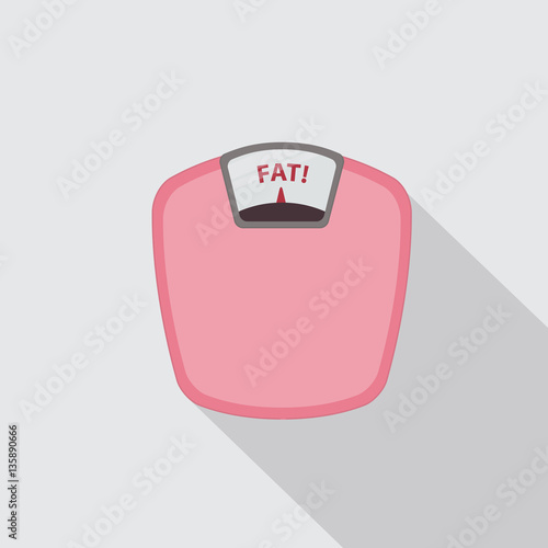 Weight Scale With Long Shadow Illustration
