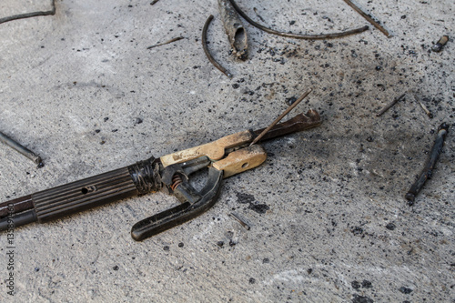 Gouging carbon electrode rods old on head Used in industrial metal steel