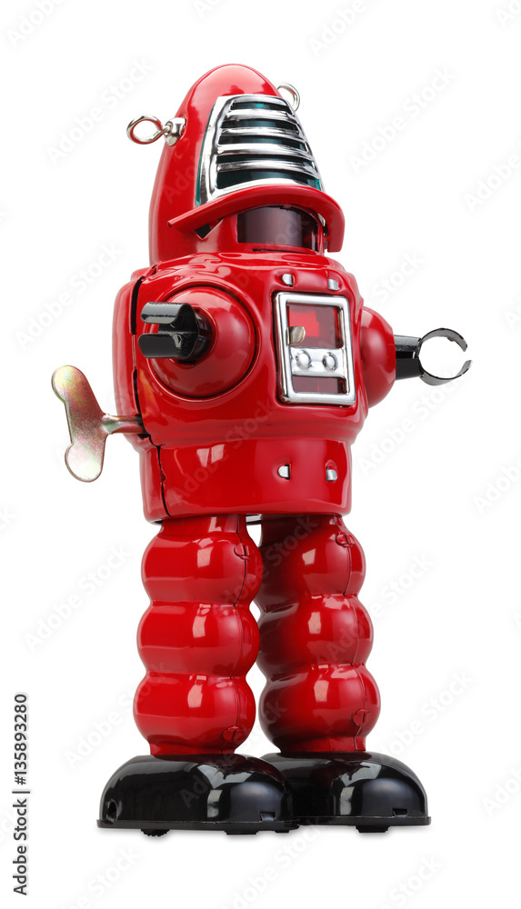 old classic tin robot with clipping path old classic tin robot with clipping path