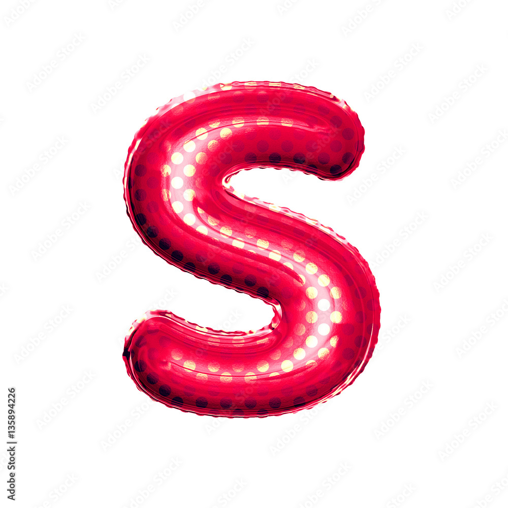 Balloon letter S 3D golden foil realistic alphabet Balloon letter S 3D golden foil realistic alphabet