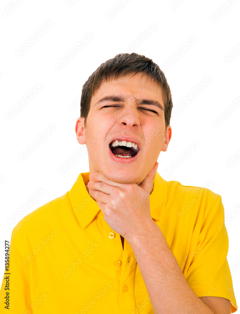Young Man with Sore Throat Young Man with Sore Throat