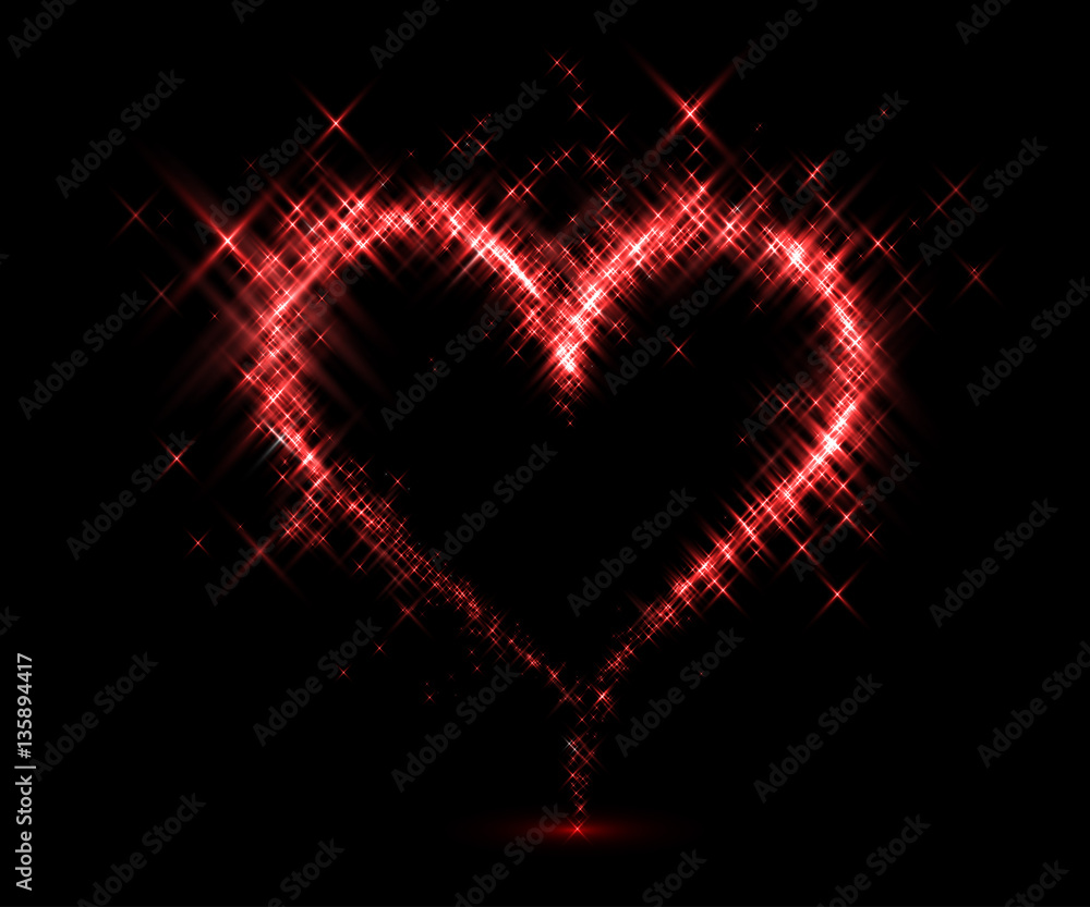 Abstract heart from lights. Vector illustration. Abstract heart from lights. Vector illustration.