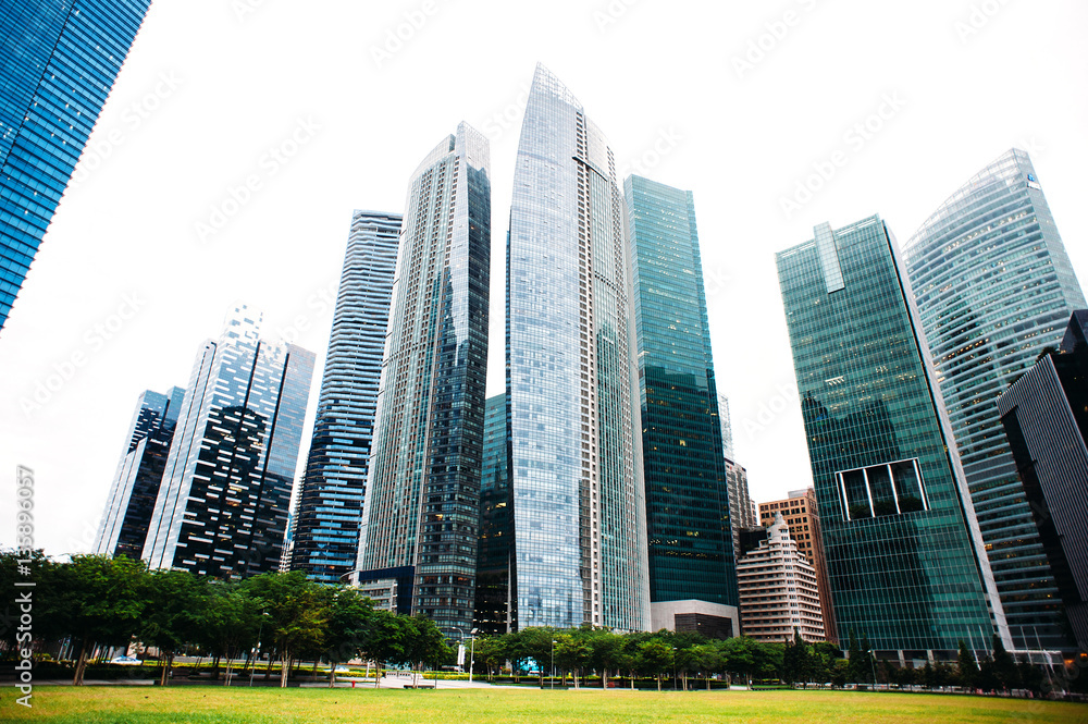 Skyscraper Business Office, Corporate Building In Singapore. Skyscraper Business Office, Corporate Building In Singapore.