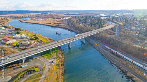 I5 Bridge over Snohomish River Everett Washington