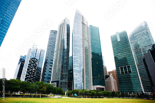 Skyscraper Business Office  Corporate Building In Singapore.