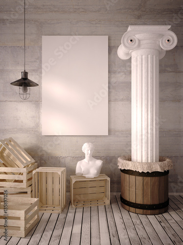 Foto Redeye pillar, Aphrodite and six cretes, 3d illustration